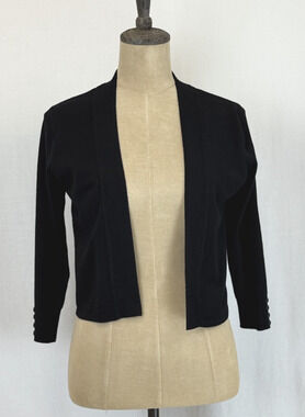 NWT Soya Concept Cropped Black Cardigan Short Sweater Knit Cover Up #0422 XXL
